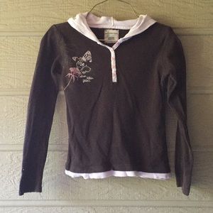 Calvin Klein girls L thermal hoodie w/ butterflies